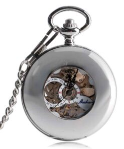 Reloj de bolsillo vintage Reloj de bolsillo de cuarzo con cadena Movimiento  mecánico clásico Pocketwatch Smooth Silver Steel Reloj de hombre Reloj de  bolsillo de cuerda manual Fo