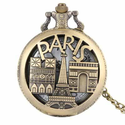 Reloj de Bolsillo Antiguo Torre Eiffel - Recuerdo de París