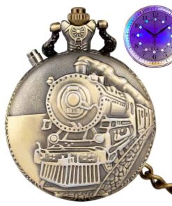 Reloj de Bolsillo Tren LED bronce