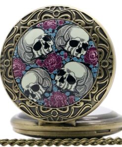 Reloj de Bolsillo Cráneo Florido