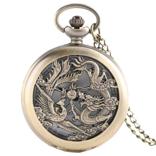 Reloj de Bolsillo Dragón y Fenghuang