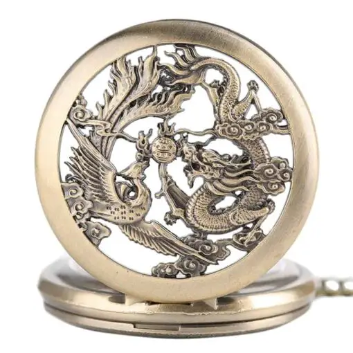 Reloj de Bolsillo Dragón y Fenghuang