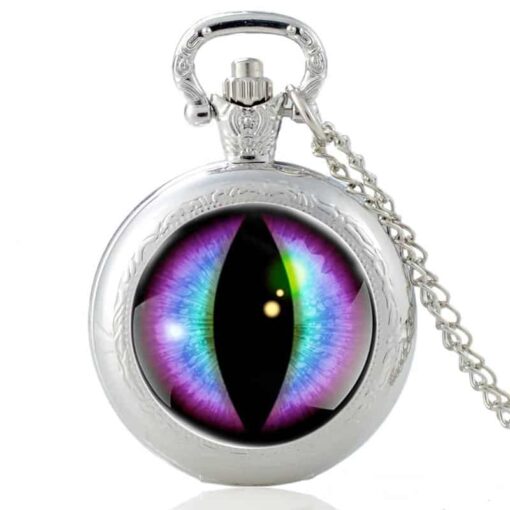 Reloj de Bolsillo Ojo de Dragón plata