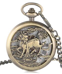 Reloj de Bolsillo Mecánico Dragón-Caballo