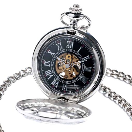 Reloj de Bolsillo Mecánico Flor de Bronce