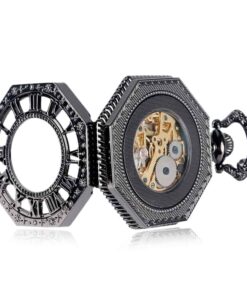 Reloj de Bolsillo Mecánico Hexágono Negro