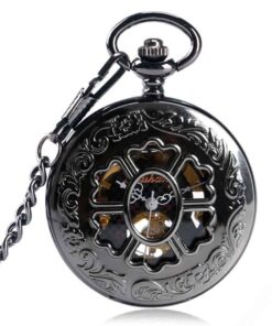 Reloj de Bolsillo Mecánico Trébol Negro