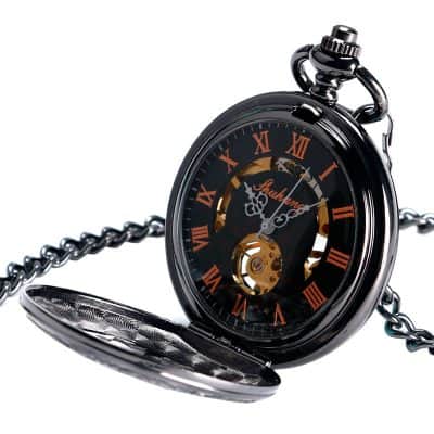 Reloj de Bolsillo Mecánico Trébol Negro