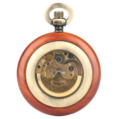 Reloj de Bolsillo Mecánico de Madera