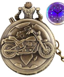 Reloj de Bolsillo Motocicleta LED bronce