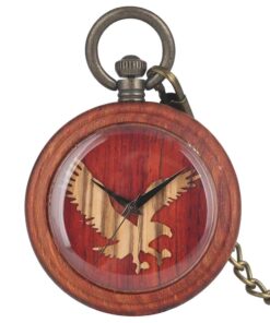 Reloj de Bolsillo del aguila de Madera