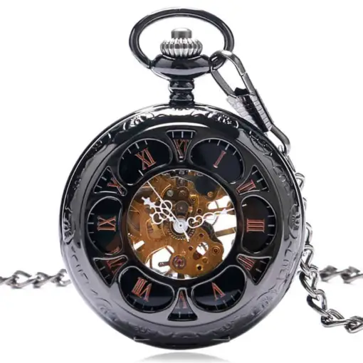 Reloj de Bolsillo Mecánico Flor de Bronce