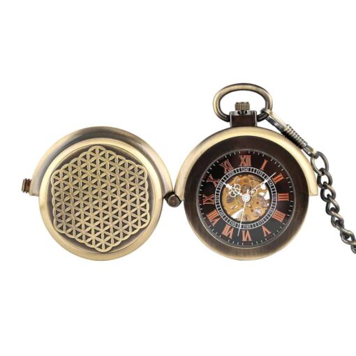 Reloj de Bolsillo Mecánico Flor de la Vida