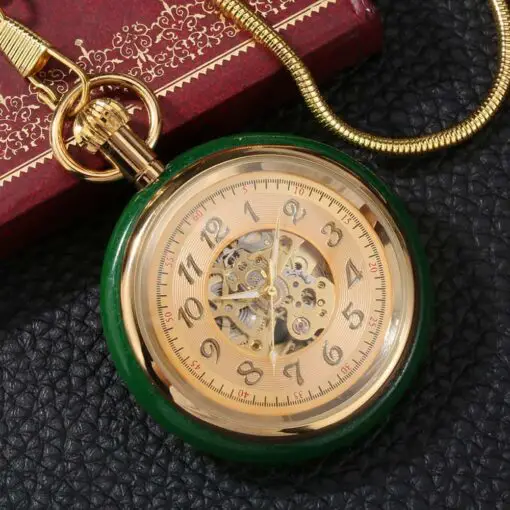 Reloj de Bolsillo Mecánico de Jade