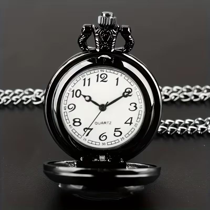 Esfera blanca del reloj abierto con números arábigos y agujas negras