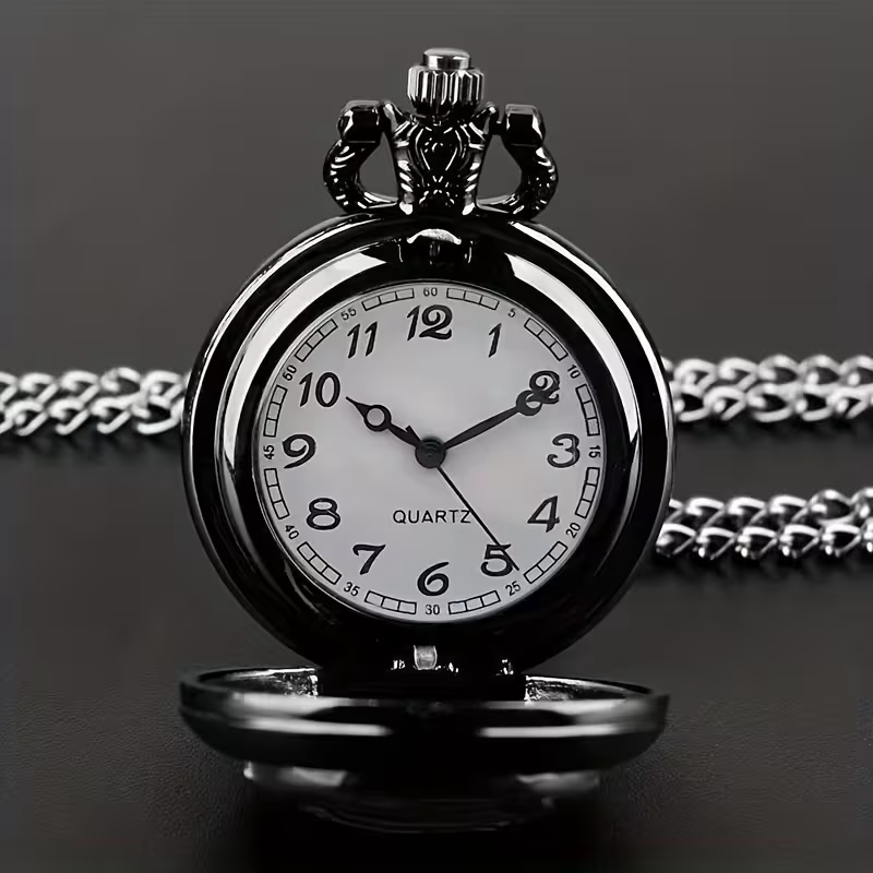 Esfera blanca del reloj abierto con números arábigos y agujas negras