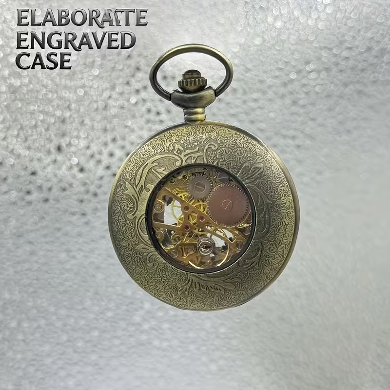 Reverso ornamental con una ventana que muestra el mecanismo