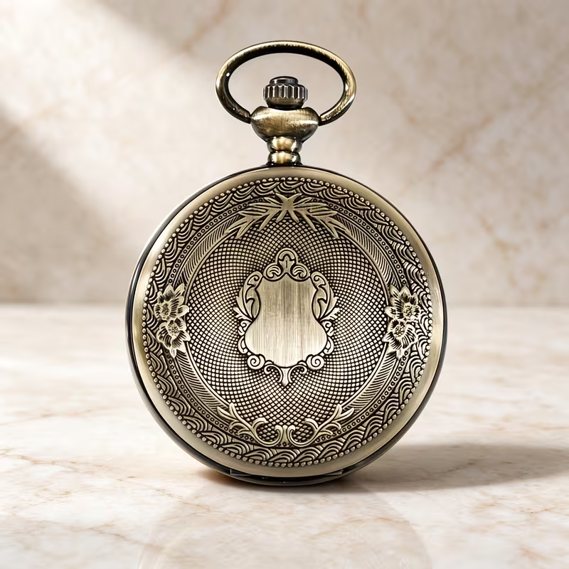 Tapa posterior con escudo central y dibujo ornamental