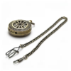 Reloj mecánico con tapa de radios y borde ornamental en tono bronce